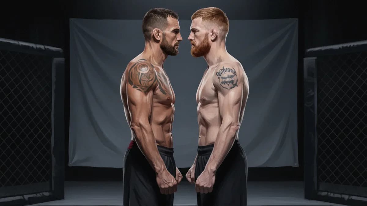 An MMA fighter standing inside the Octagon before a bout