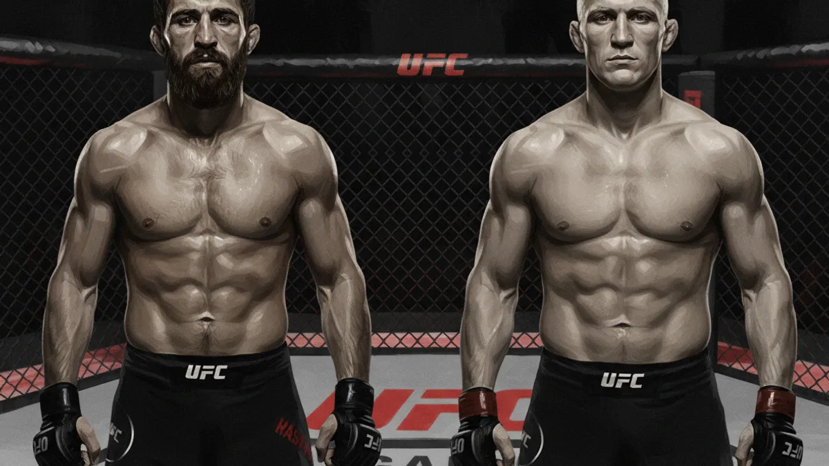 Magomed Ankalaev throwing a punch inside the octagon