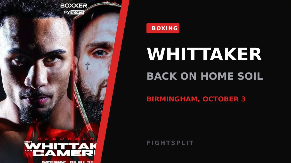 British light heavyweight Ben Whittaker throwing a punch during a fight