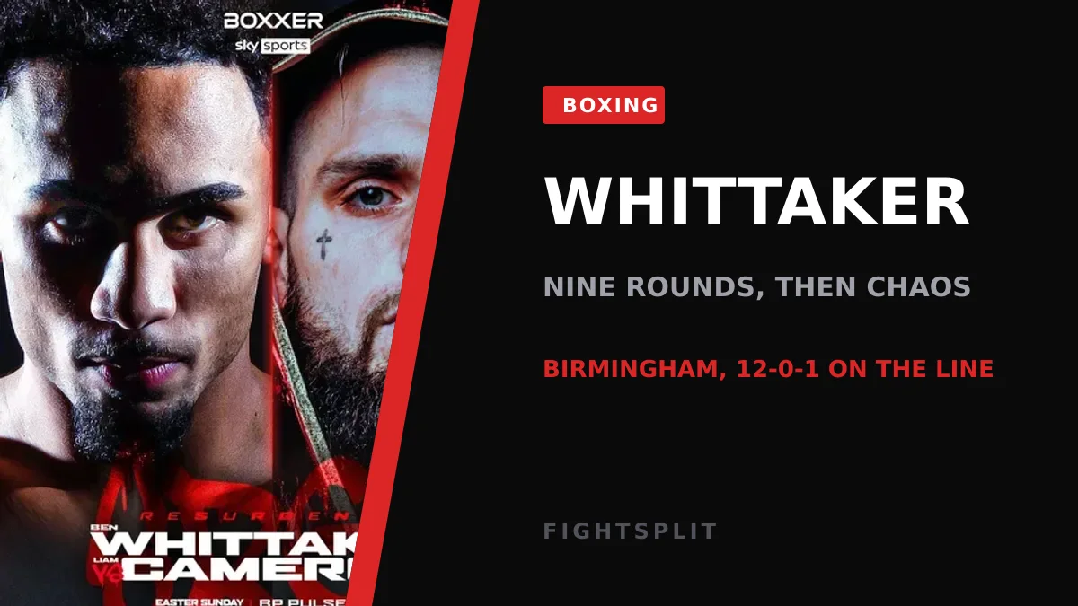 Ben Whittaker in action during a light heavyweight boxing match