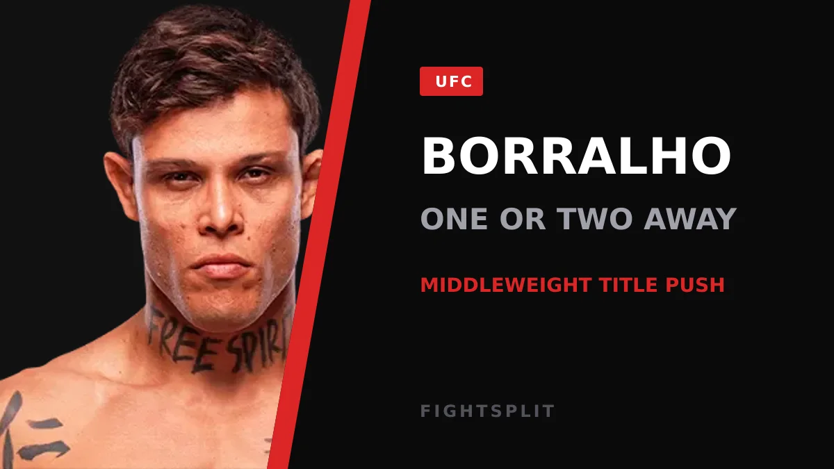 Caio Borralho stands in the octagon after a UFC win
