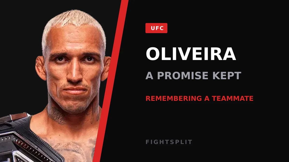 Charles Oliveira reacting inside the UFC Octagon