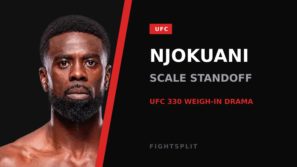 Chidi Njokuani poses on the scale during UFC 330 official weigh-ins