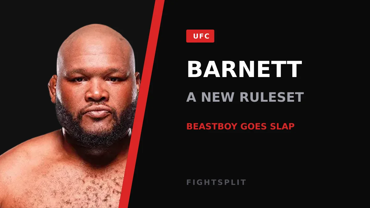 Heavyweight fighter Chris Barnett inside the octagon