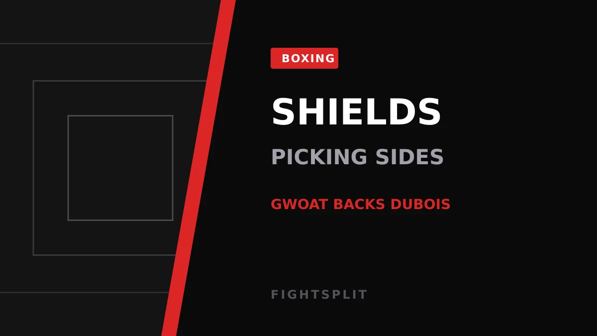 Claressa Shields poses ringside with Caroline Dubois and her lightweight title belts