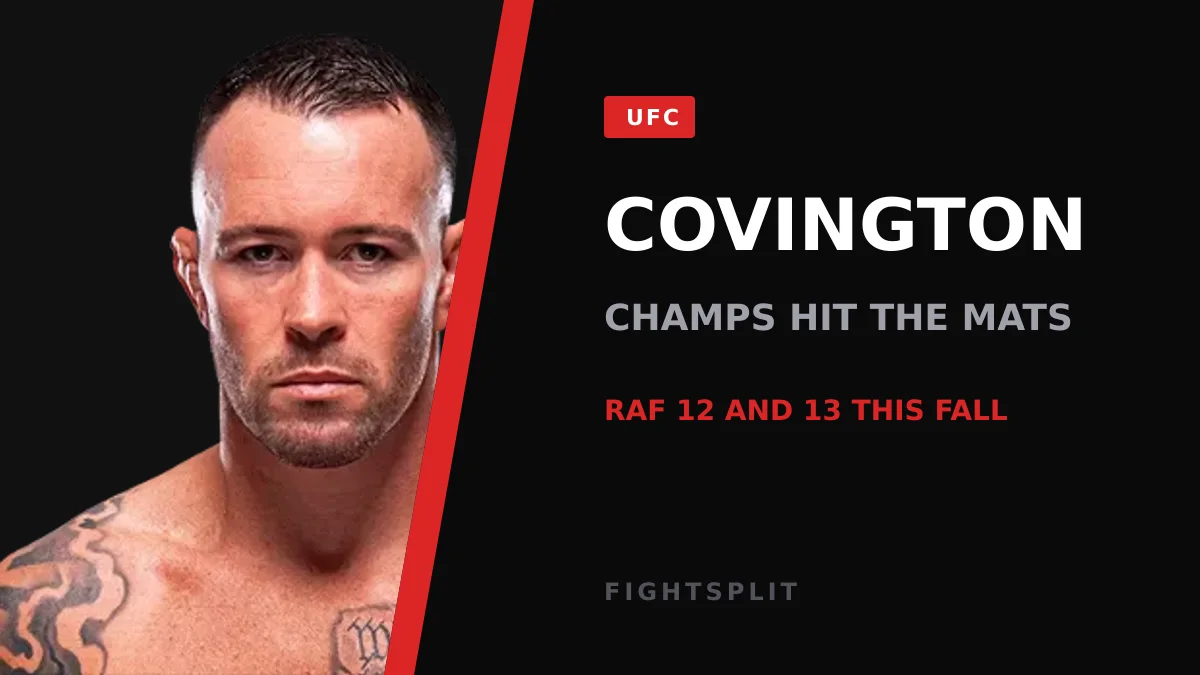Colby Covington coaching cageside during a wrestling event