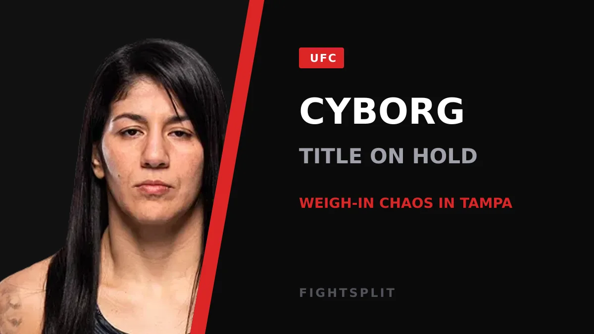 Cris Cyborg poses at a PFL weigh-in ahead of her Tampa main event