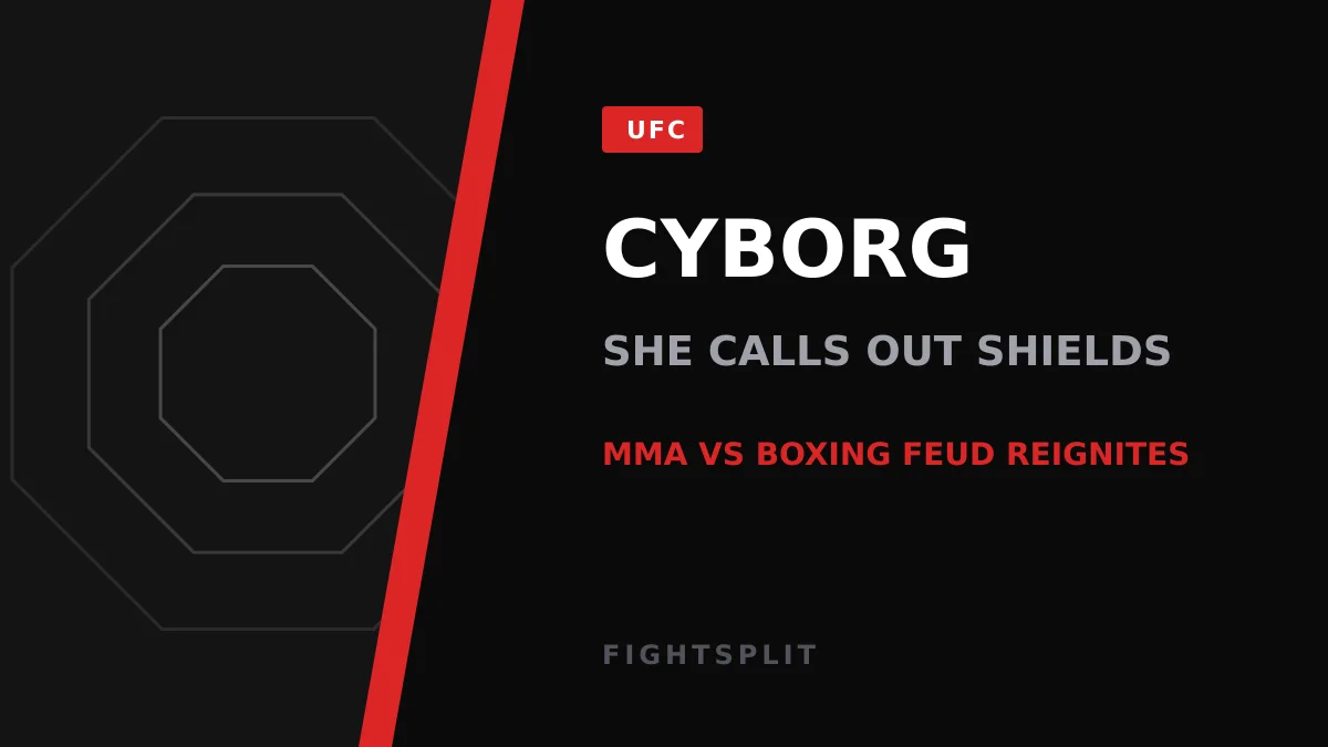 Cris Cyborg in the cage during a women's featherweight bout