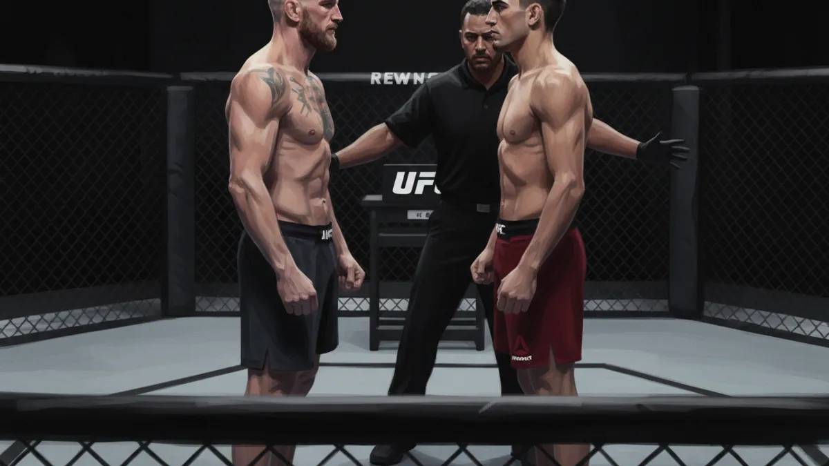 Dan Hooker throwing a punch inside the Octagon during a UFC fight