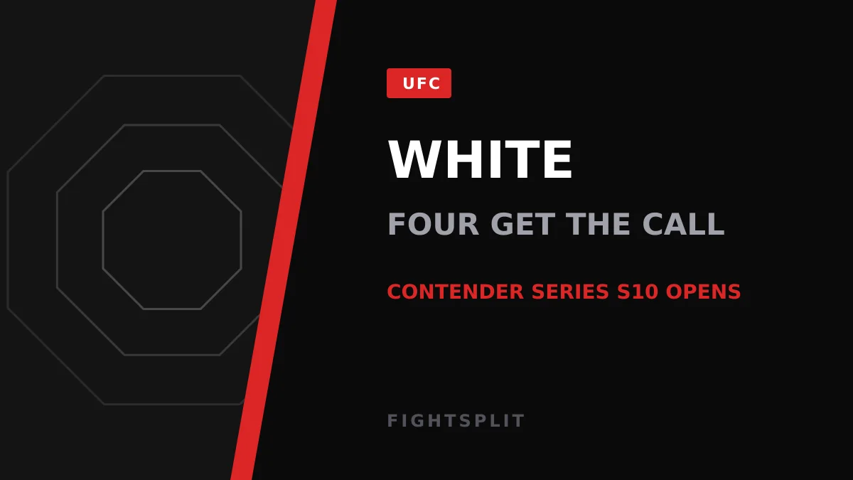 Dana White speaking at a Contender Series post-fight press conference in Las Vegas