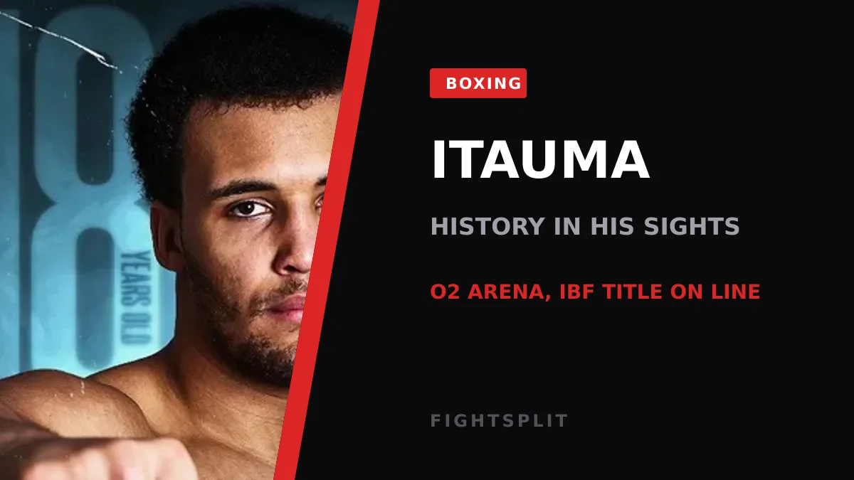 Moses Itauma stands in the ring during a heavyweight bout