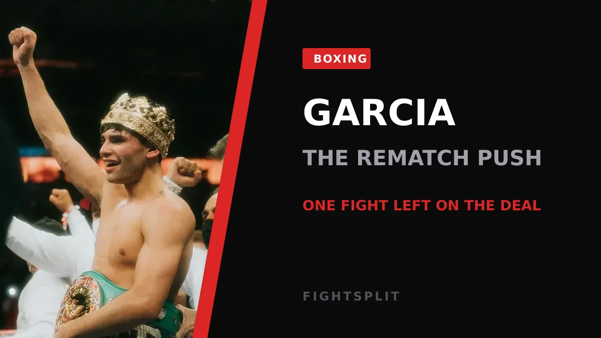 Ryan Garcia celebrating a win inside the boxing ring