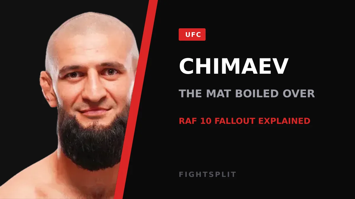 Khamzat Chimaev poses on the scale at a ceremonial weigh-in