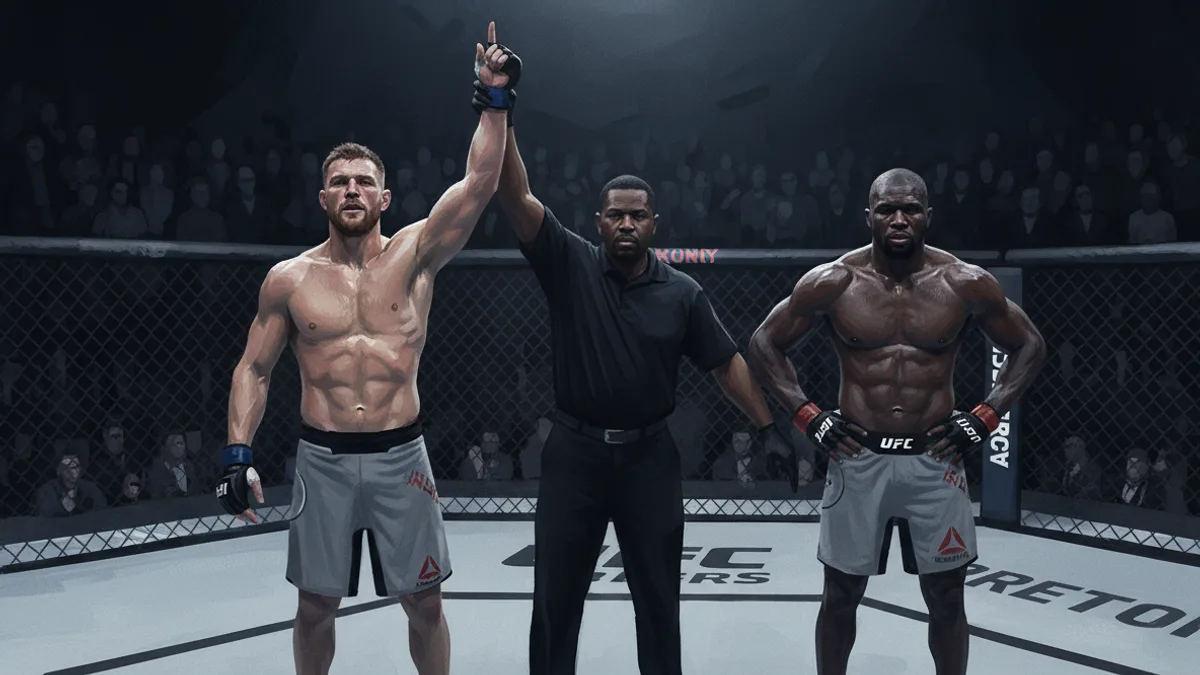 Dricus Du Plessis celebrates after his unanimous decision win over Kamaru Usman