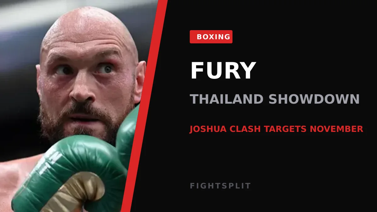 Empty boxing ring under bright arena lights ahead of a heavyweight bout