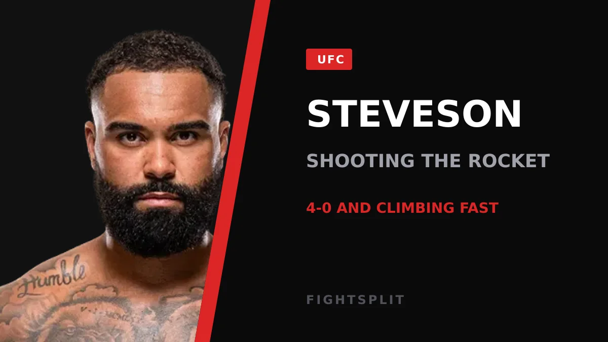 Gable Steveson stands in the Octagon during his UFC debut