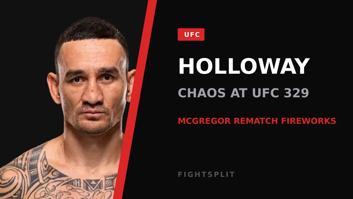 Max Holloway celebrating a victory inside the UFC octagon