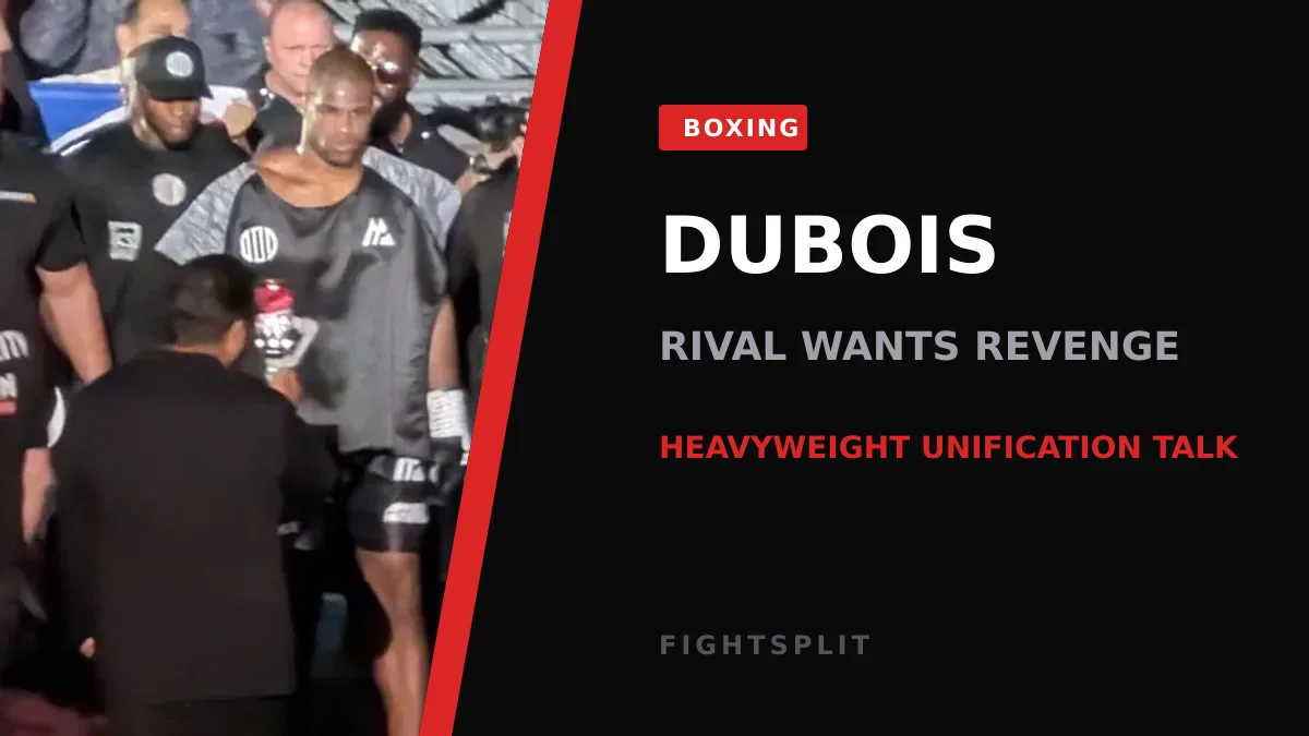 Daniel Dubois celebrating after a heavyweight title fight