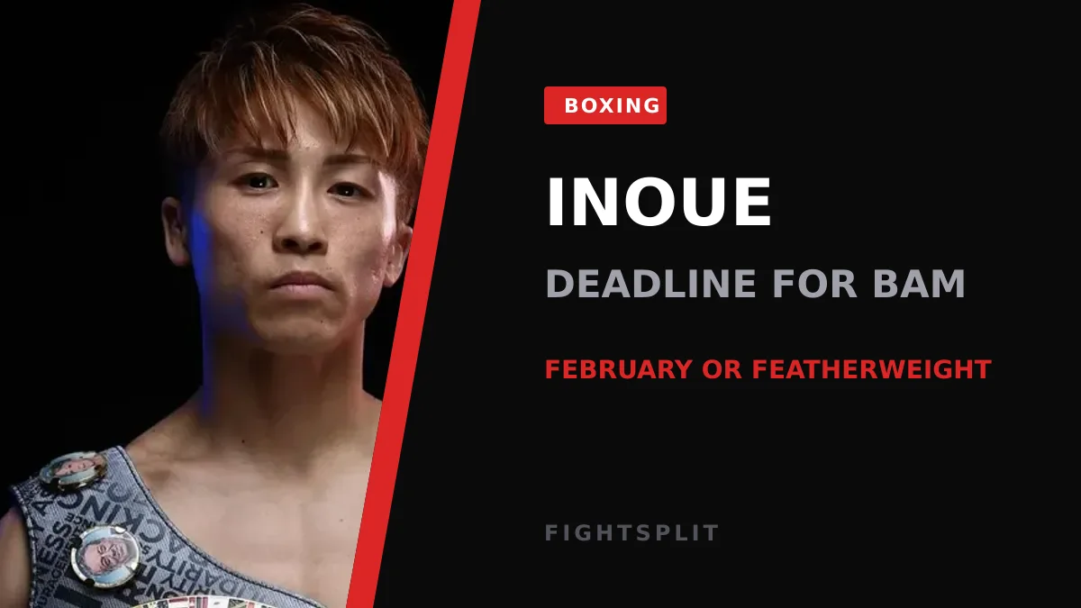 Naoya Inoue celebrating an undisputed super-bantamweight title defense in the ring