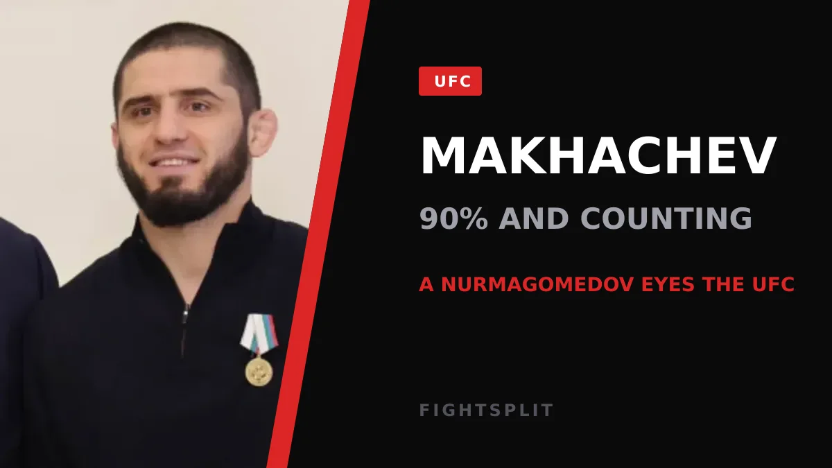 Islam Makhachev in the Octagon after a UFC victory