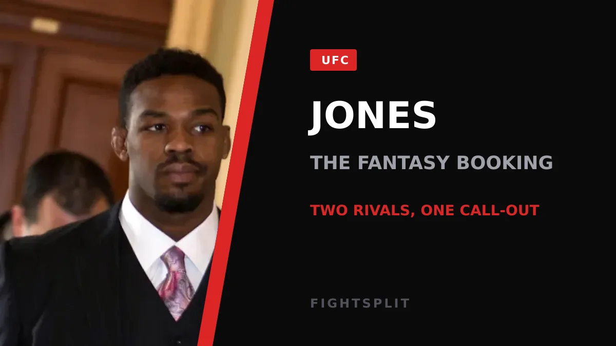 Jon Jones stands in the Octagon before a heavyweight bout