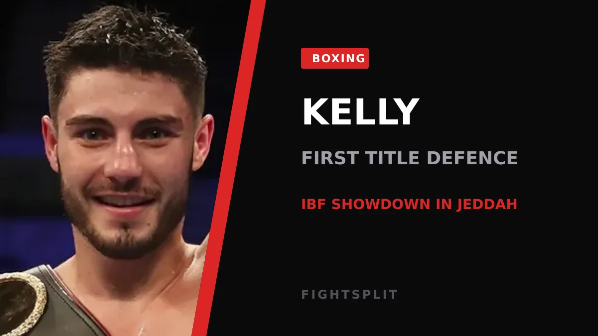 Josh Kelly poses with the IBF super-welterweight title belt