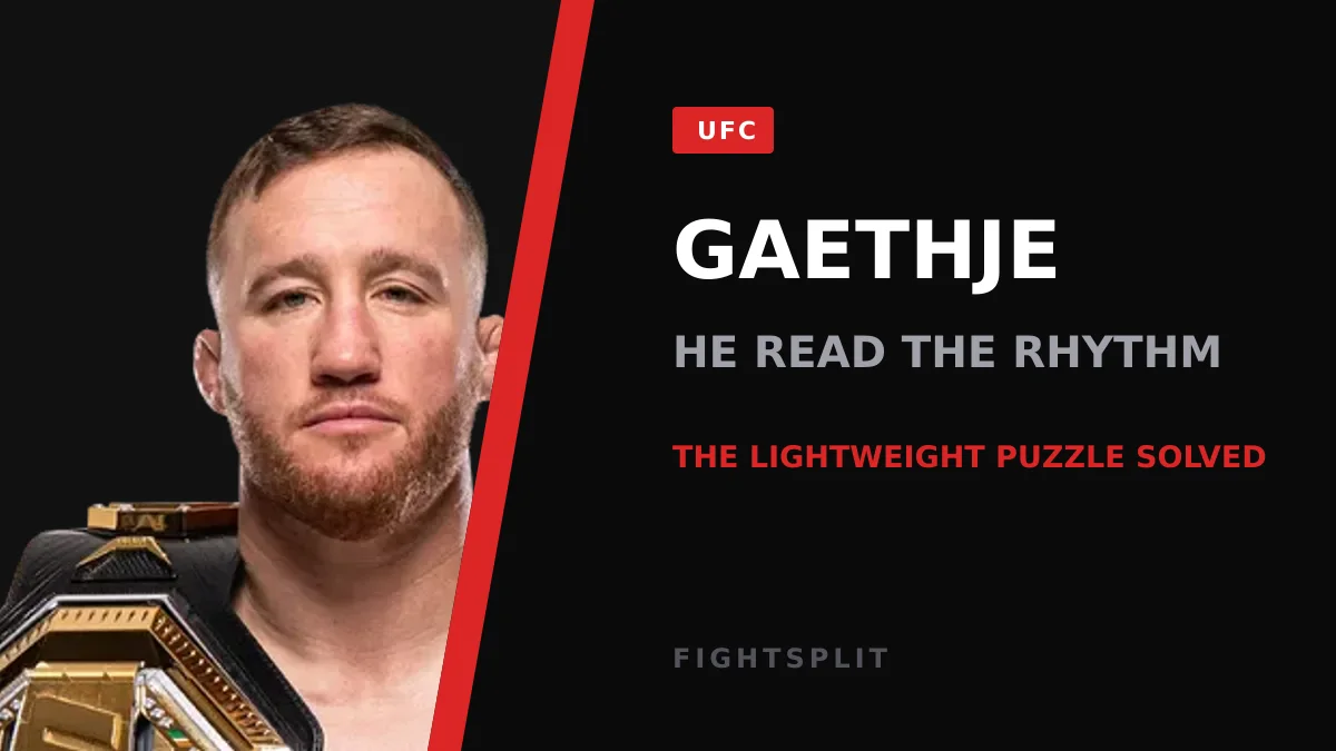 Justin Gaethje with the UFC lightweight title after his win over Ilia Topuria