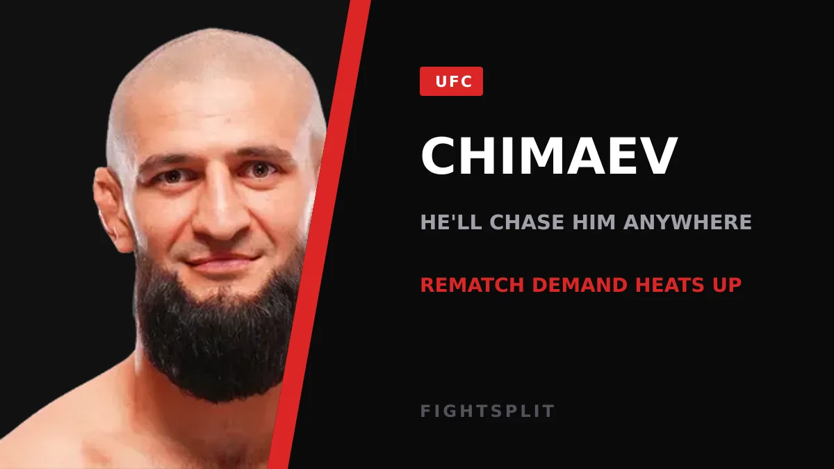 Khamzat Chimaev inside the Octagon during a UFC event