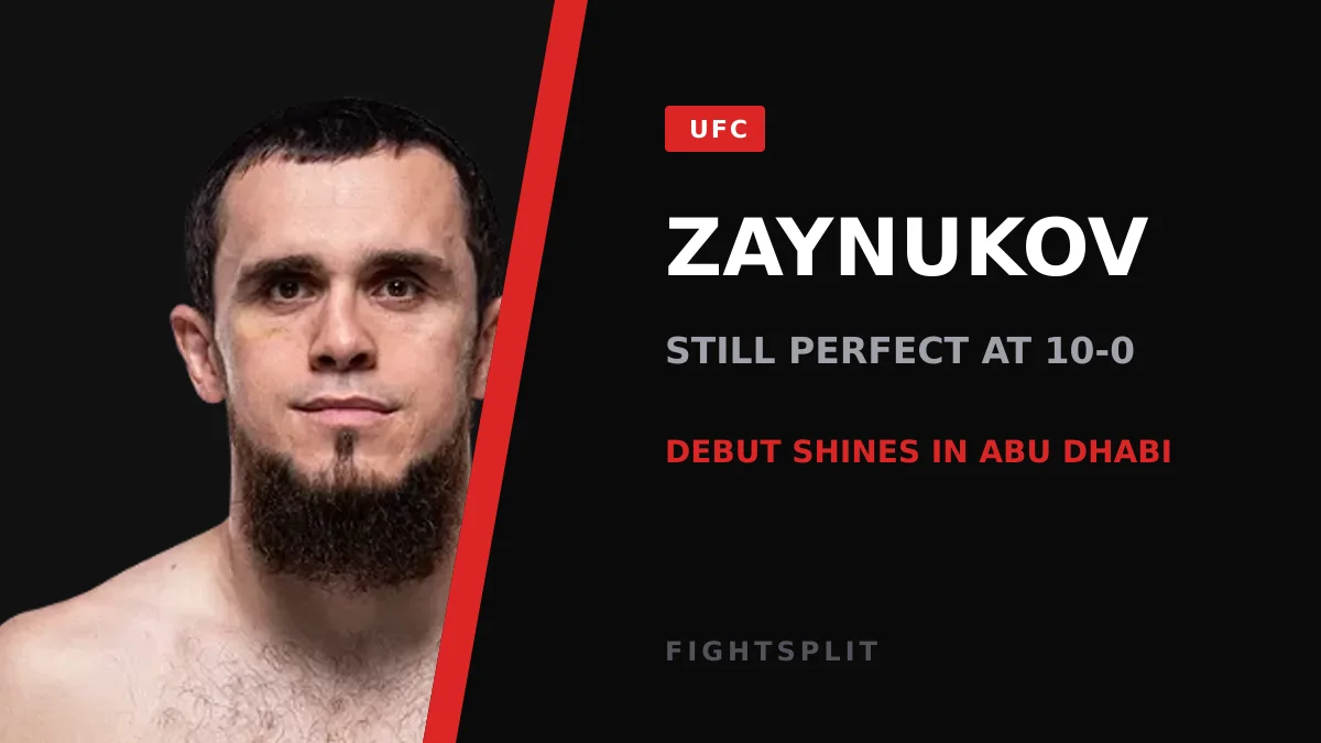 Magomed Zaynukov strikes during his UFC lightweight debut at Etihad Arena in Abu Dhabi