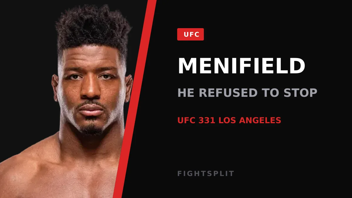 Alonzo Menifield throwing a punch inside the UFC octagon