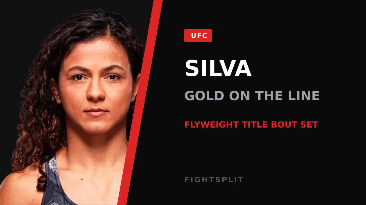 Natalia Silva poses on stage during a UFC ceremonial weigh-in