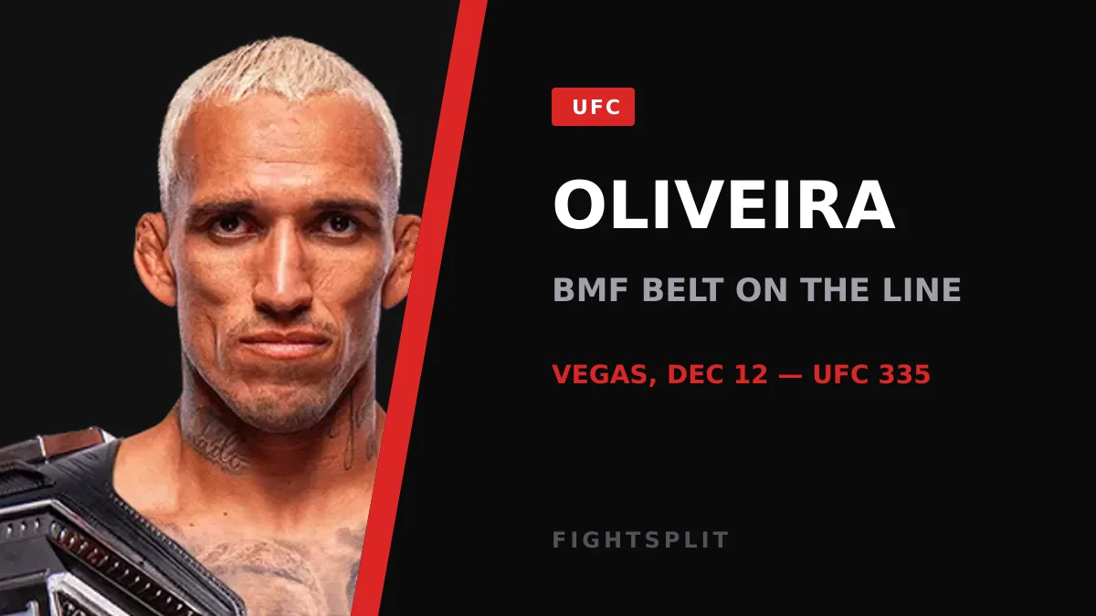 Charles Oliveira in the Octagon after a UFC victory