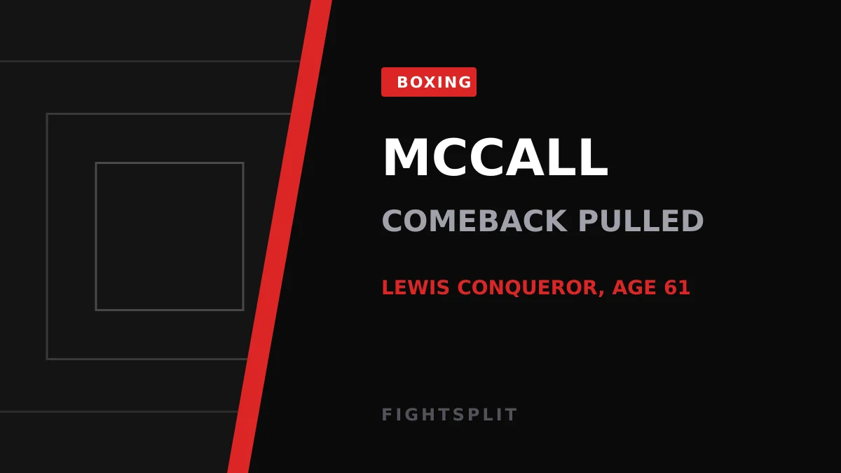 Former WBC heavyweight champion Oliver McCall