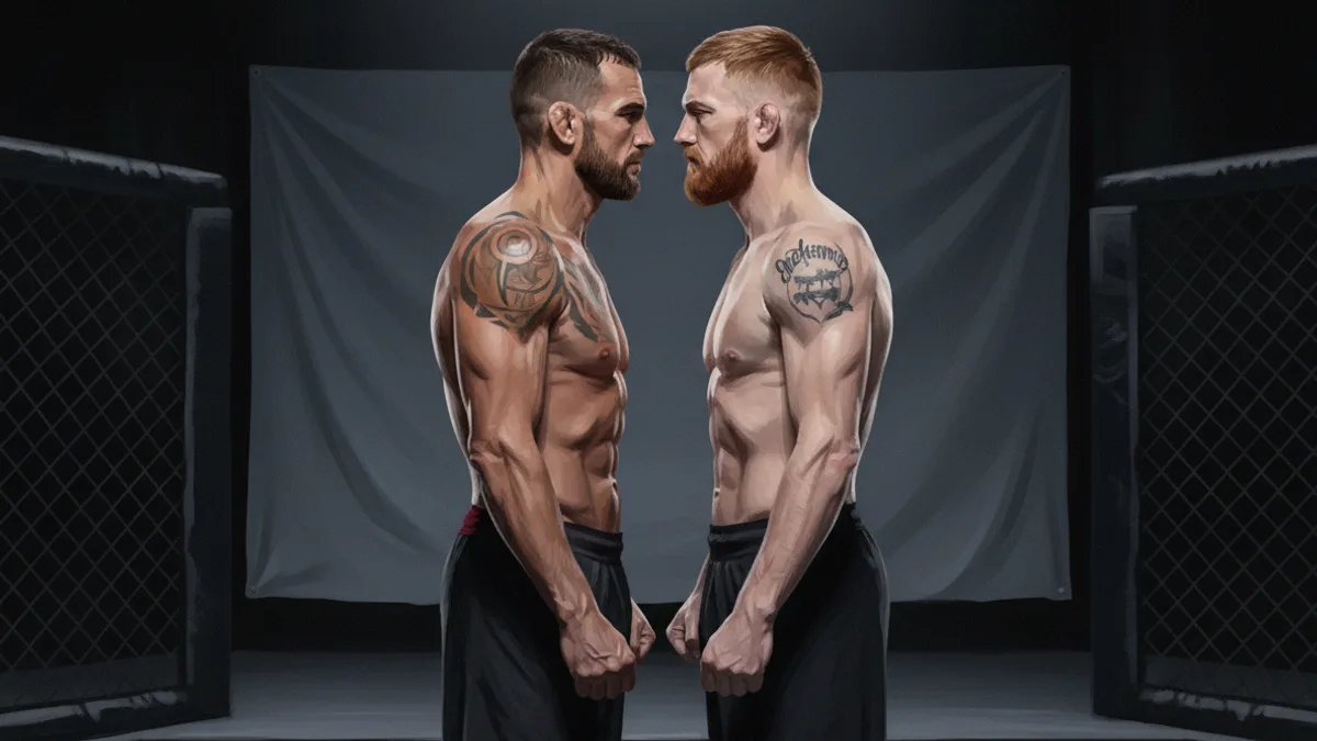 An MMA fighter standing inside the Octagon before a bout