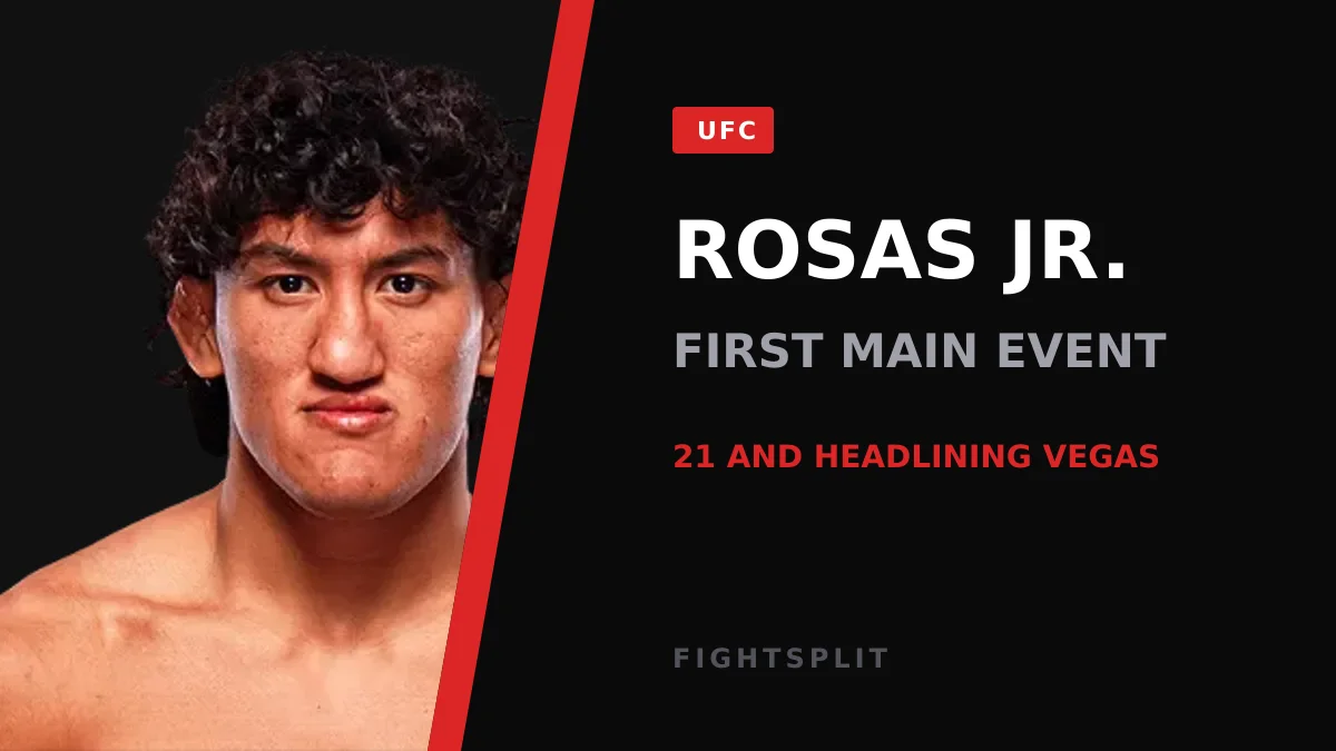 Raul Rosas Jr. poses on the scale during UFC official weigh-ins in Las Vegas