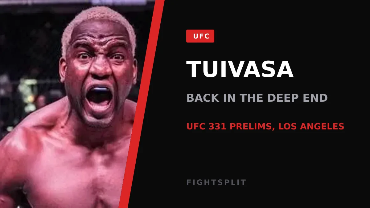 Tai Tuivasa in the octagon during a UFC heavyweight bout