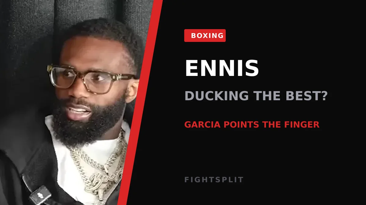 Jaron Ennis in the ring during a super welterweight title bout
