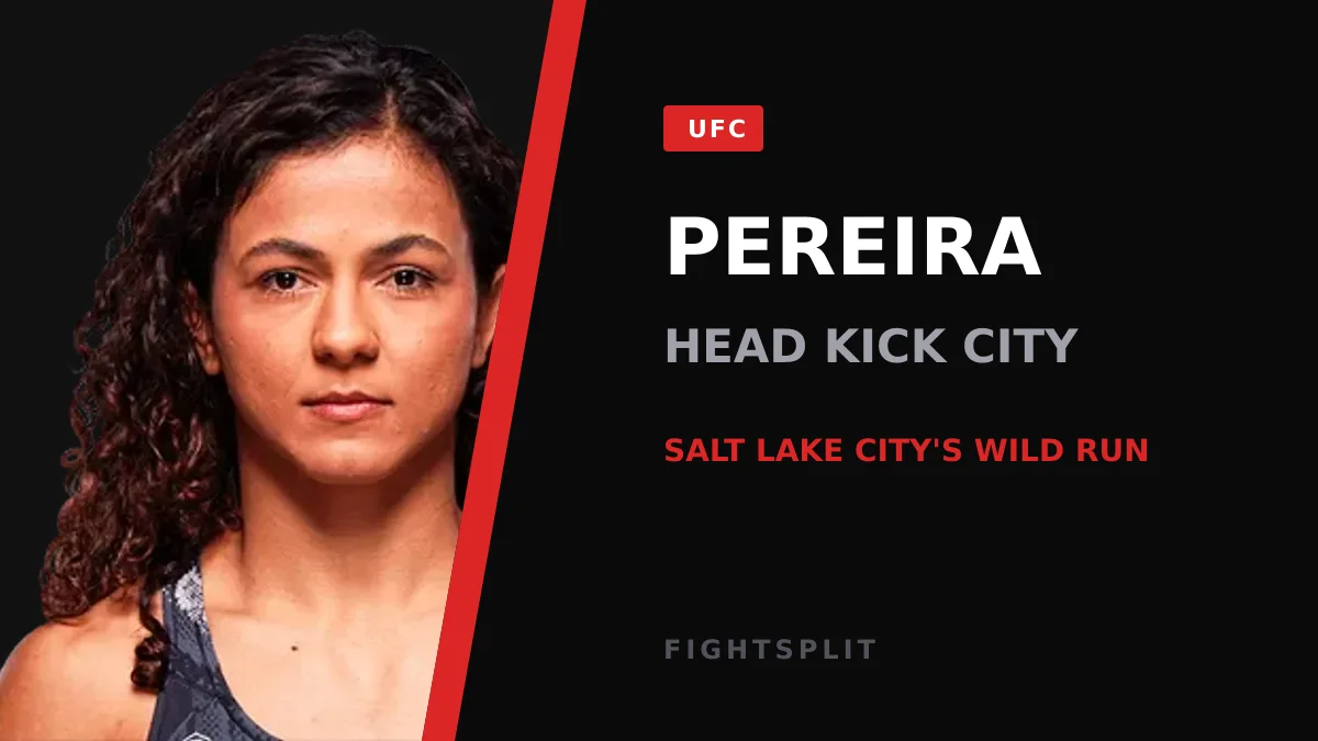 Alex Pereira celebrates a title defense inside the Octagon