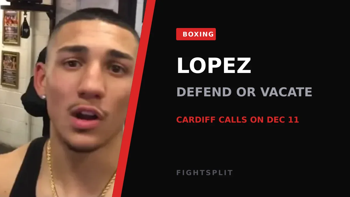Teofimo Lopez in the ring during a welterweight title bout