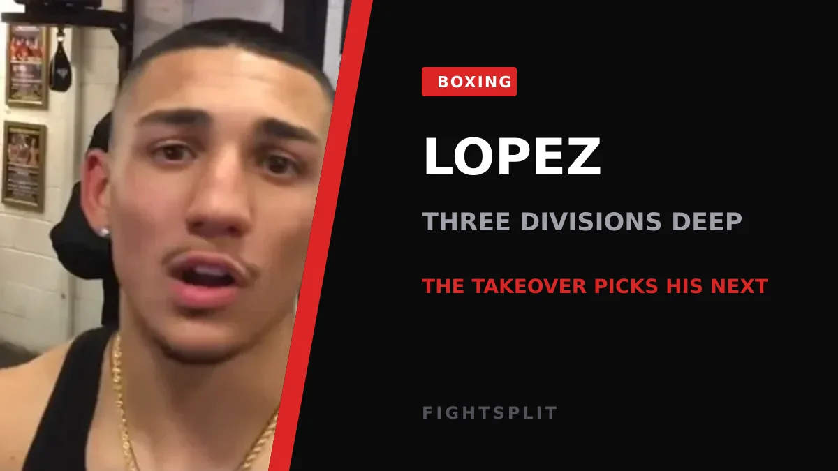 Teofimo Lopez celebrates a welterweight title victory in Las Vegas