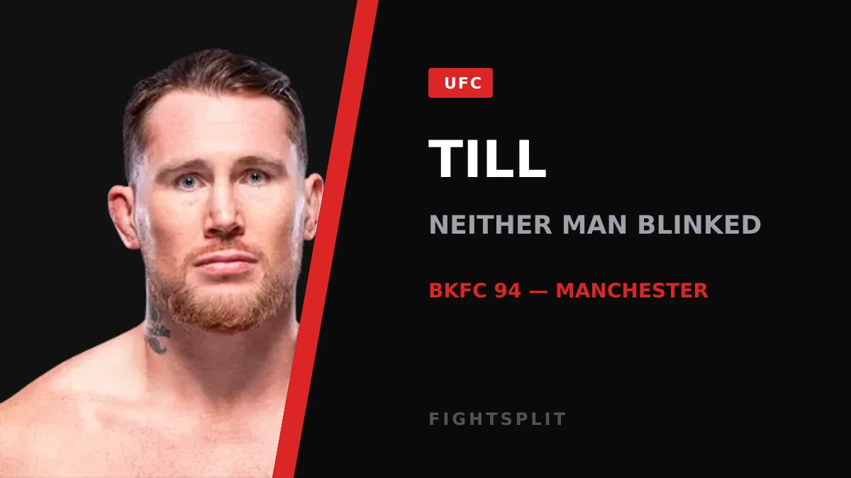 Darren Till faces off with an opponent at a press conference