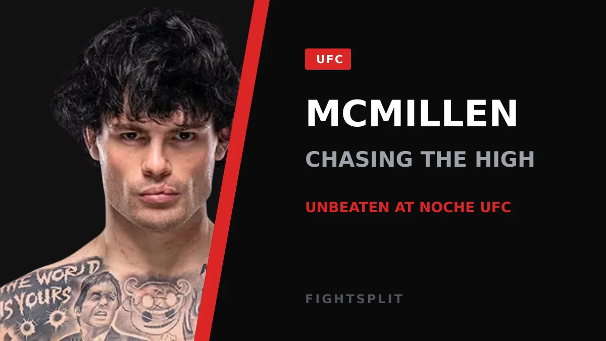 UFC featherweight prospect Tommy McMillen celebrating a knockout win in the Octagon