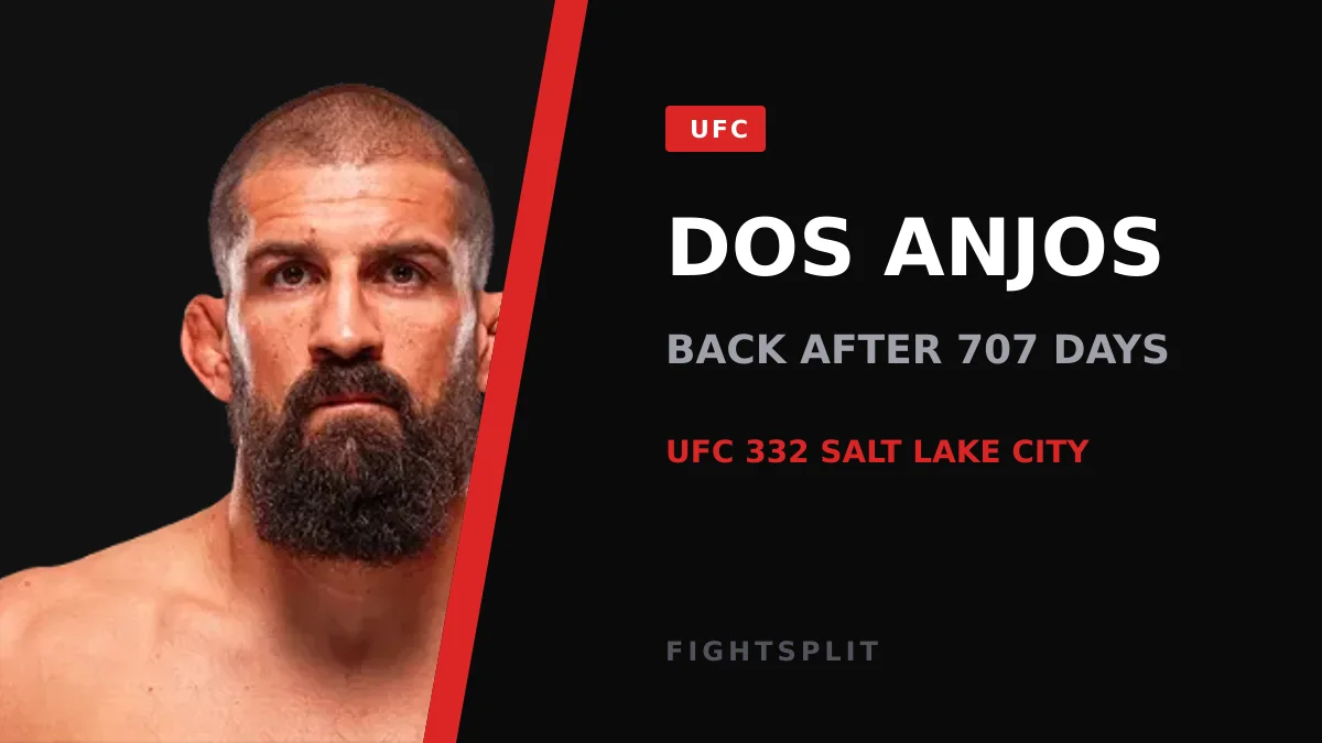 Rafael Dos Anjos stands in the Octagon ahead of his UFC return
