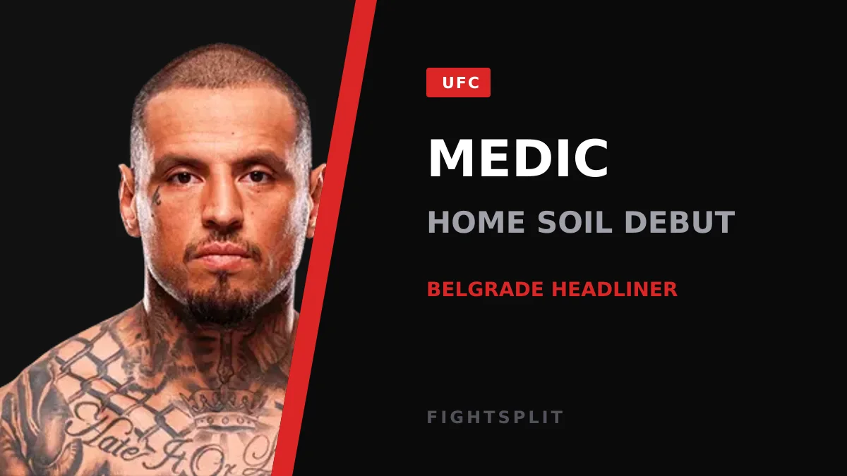 Uros Medic celebrates a first-round knockout in the octagon at UFC Belgrade