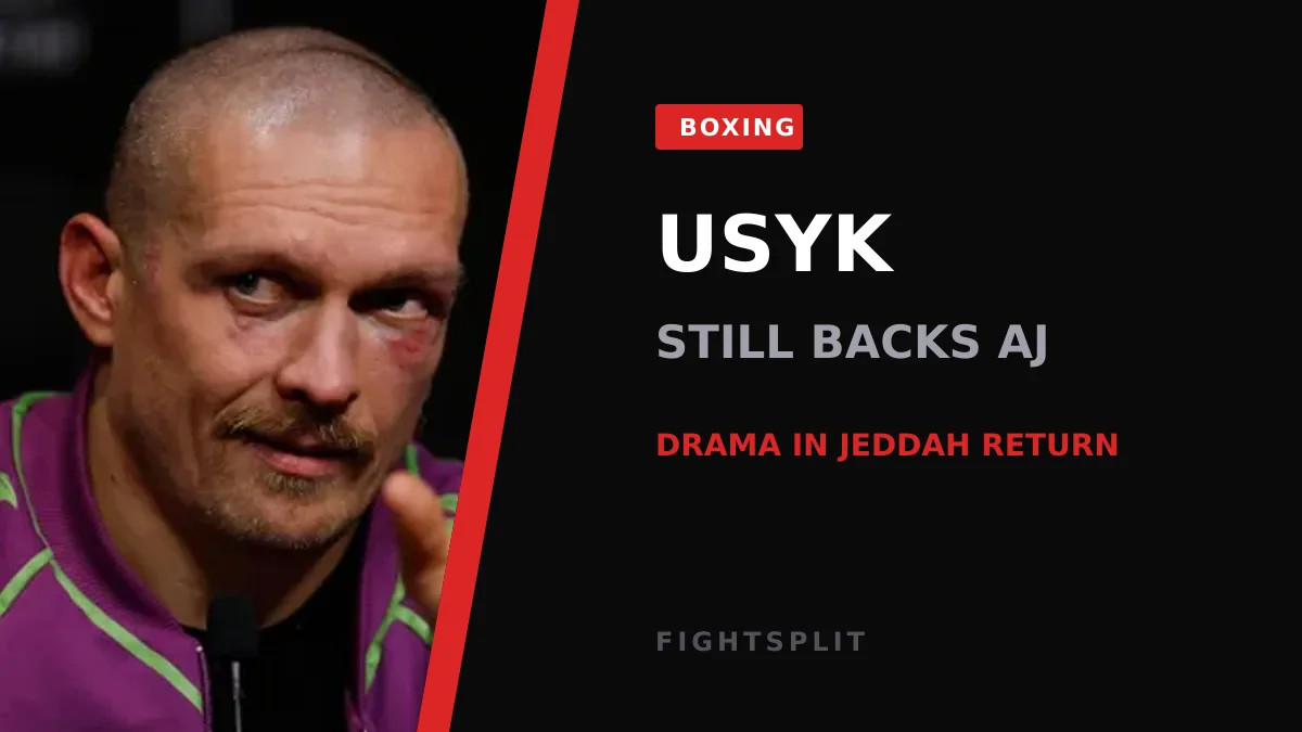 Oleksandr Usyk in the ring after a heavyweight bout