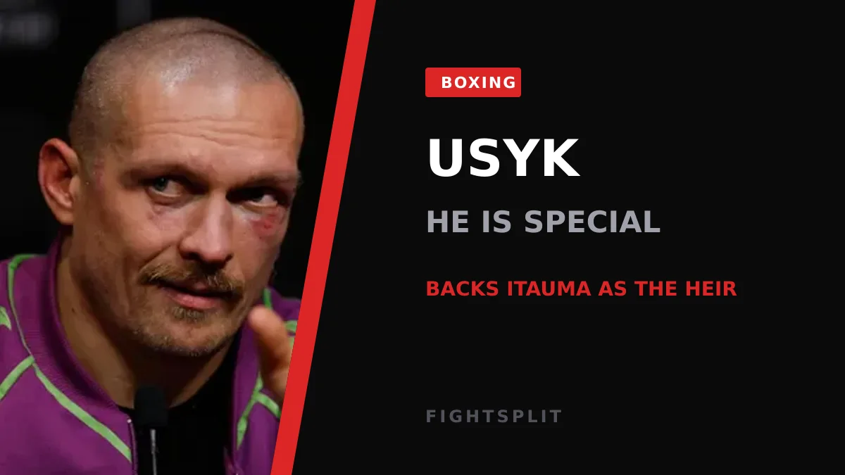 Oleksandr Usyk in the ring during a heavyweight world title fight