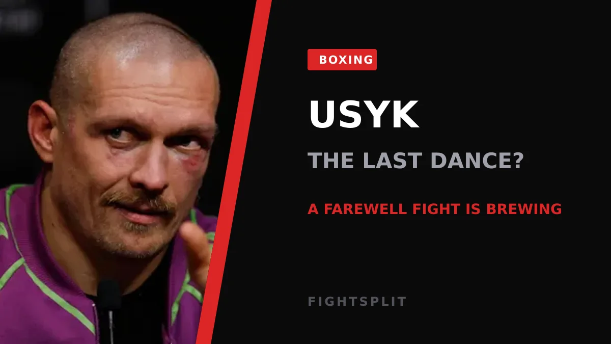 Oleksandr Usyk celebrates a heavyweight title victory in the ring