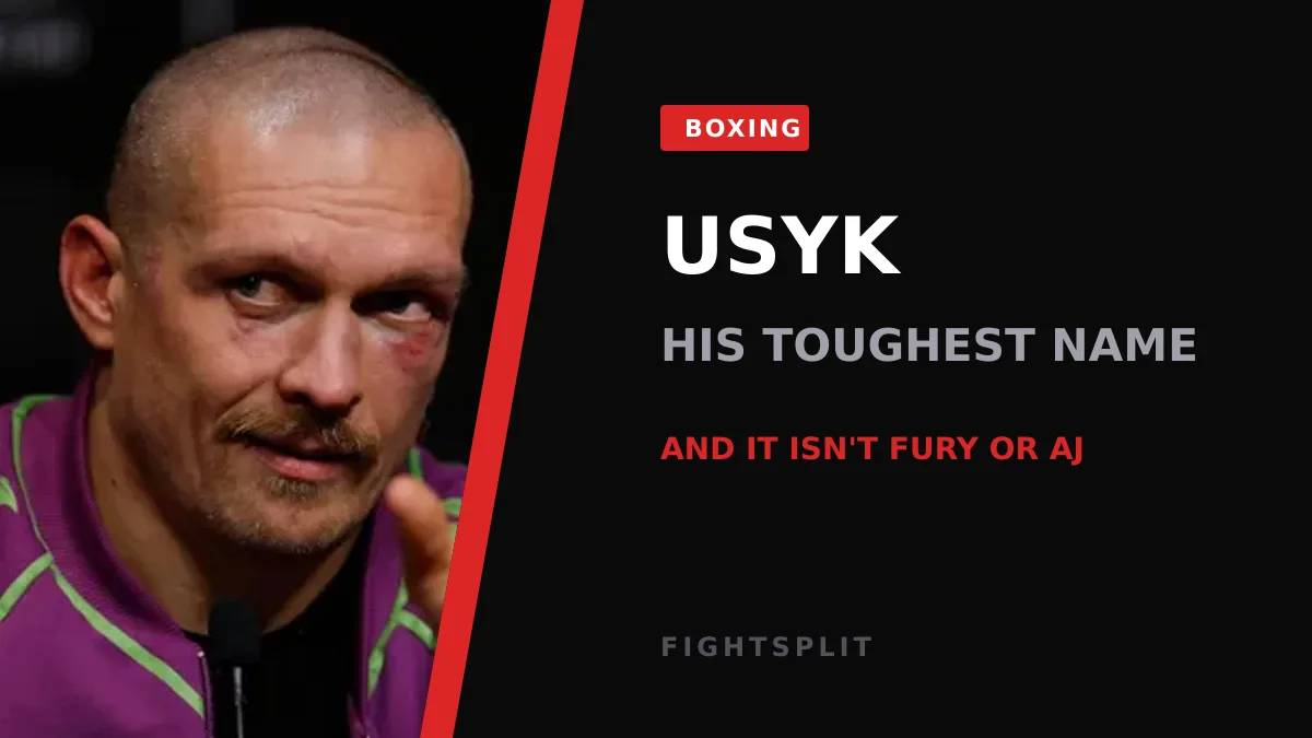 Oleksandr Usyk in the ring during a heavyweight title fight