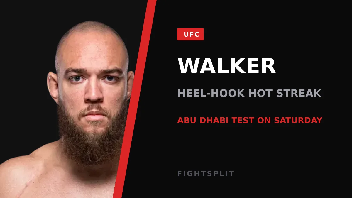 An empty UFC octagon under arena lights ahead of a heavyweight bout