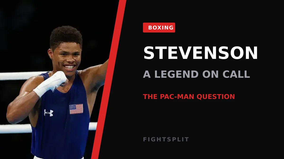 Shakur Stevenson poses with a world title belt after a victory